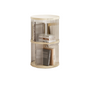 Rotating circular bookshelf 2 layers- Cream White Multi-Layer Storage Rack, 40.5x40.5x69.5cm (ABS+PET) V888-ELOSUNG548