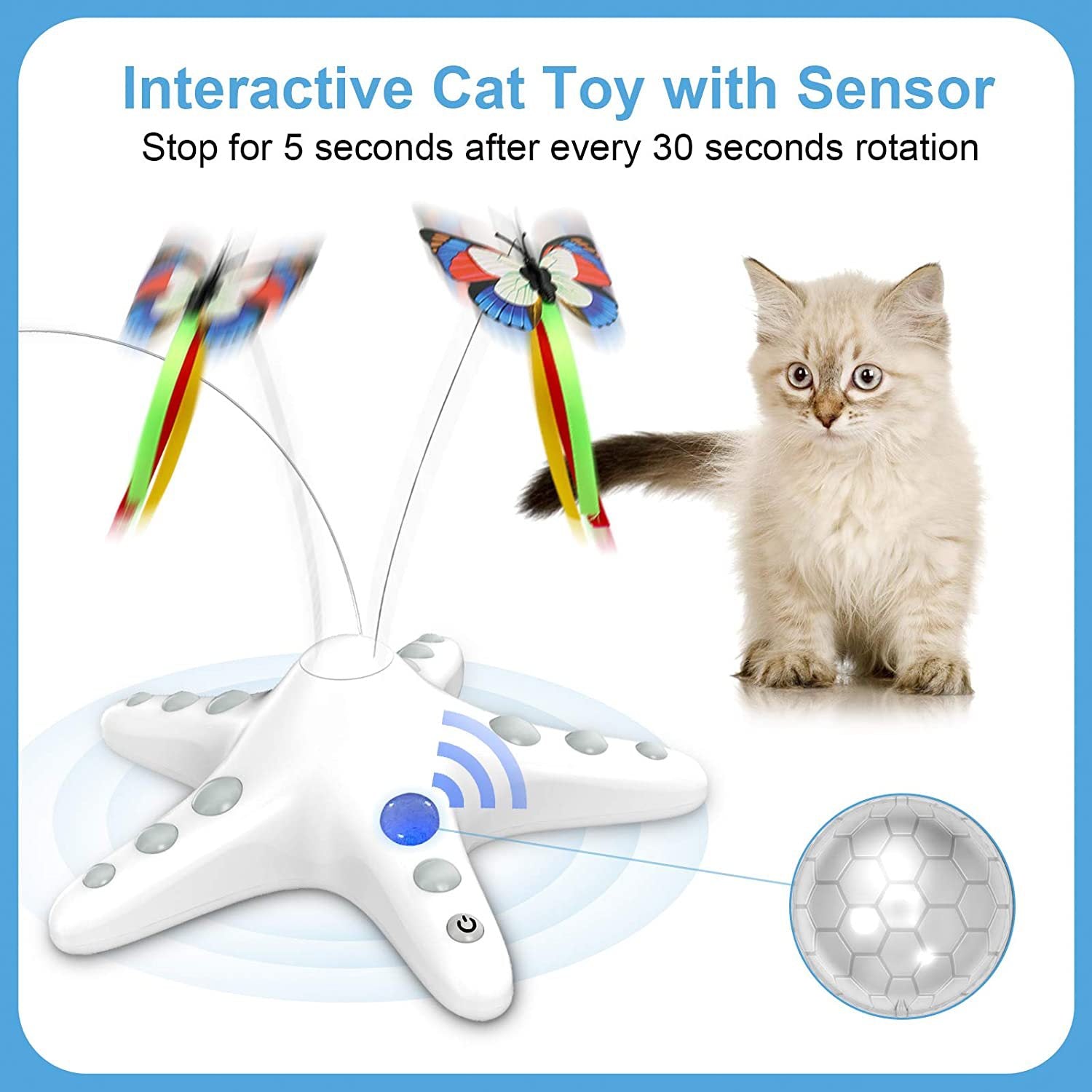 Starfish Butterfly Cat Teaser Toys V888-ELOSUNG747
