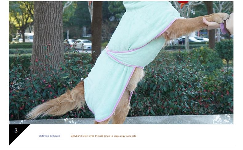 Blue Hooded Dog Bathrobe - Super Absorbent, Adjustable Fit, Cozy Pet Towel (Size : L) V888-EOSUNG31016