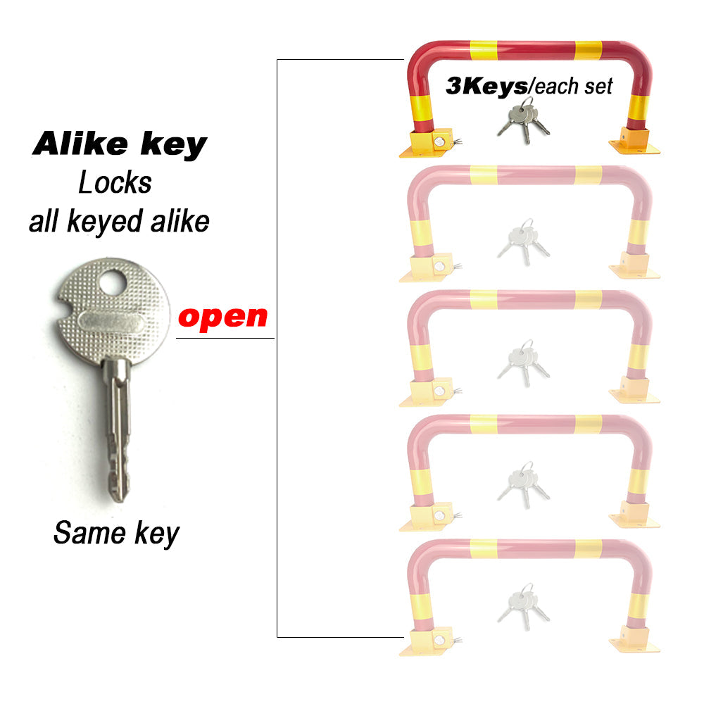 Arch Parking Barrier Fold Down Vehicle Security Locker Keyed Alike V891-CAR-PBTNALIKE-X1