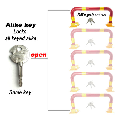 Arch Parking Barrier Fold Down Vehicle Security Locker Keyed Alike V891-CAR-PBTNALIKE-X1