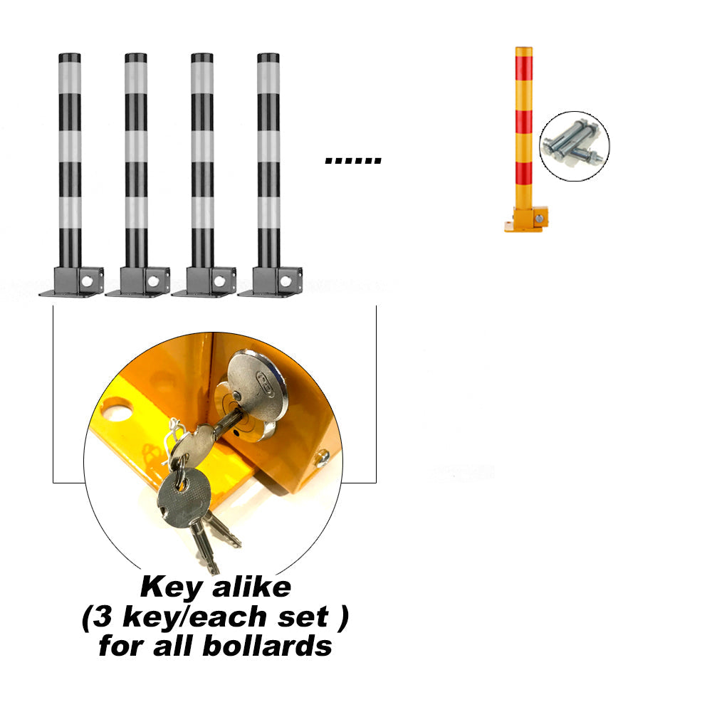 Red Parking Bollard locker Barrier Key Alike lock Fold Down Vehicle V891-CAR-RCBALIKER-X1