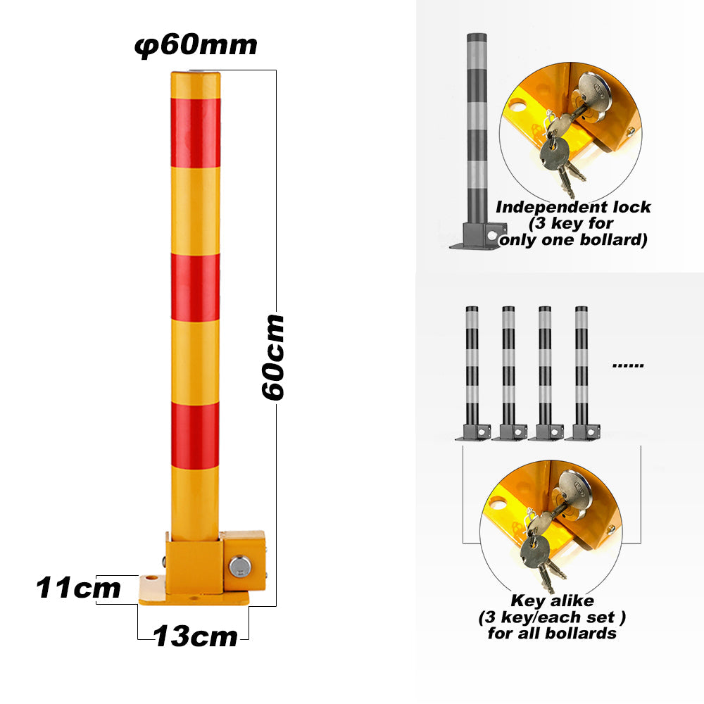 Red Parking Bollard locker Barrier Key Alike lock Fold Down Vehicle V891-CAR-RCBALIKER-X1