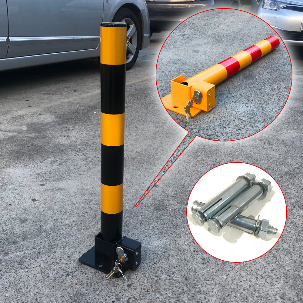 Fold Down Vehicle Security Car Parking Lock Safety Barrier Bollard Locker Barrier -Black V891-CAR-RCBB-X1