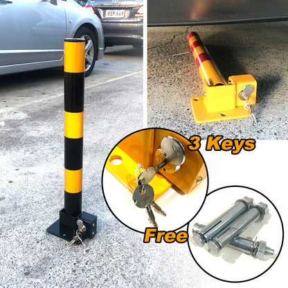 Fold Down Vehicle Security Car Parking Lock Safety Barrier Bollard Locker Barrier -Black V891-CAR-RCBB-X1