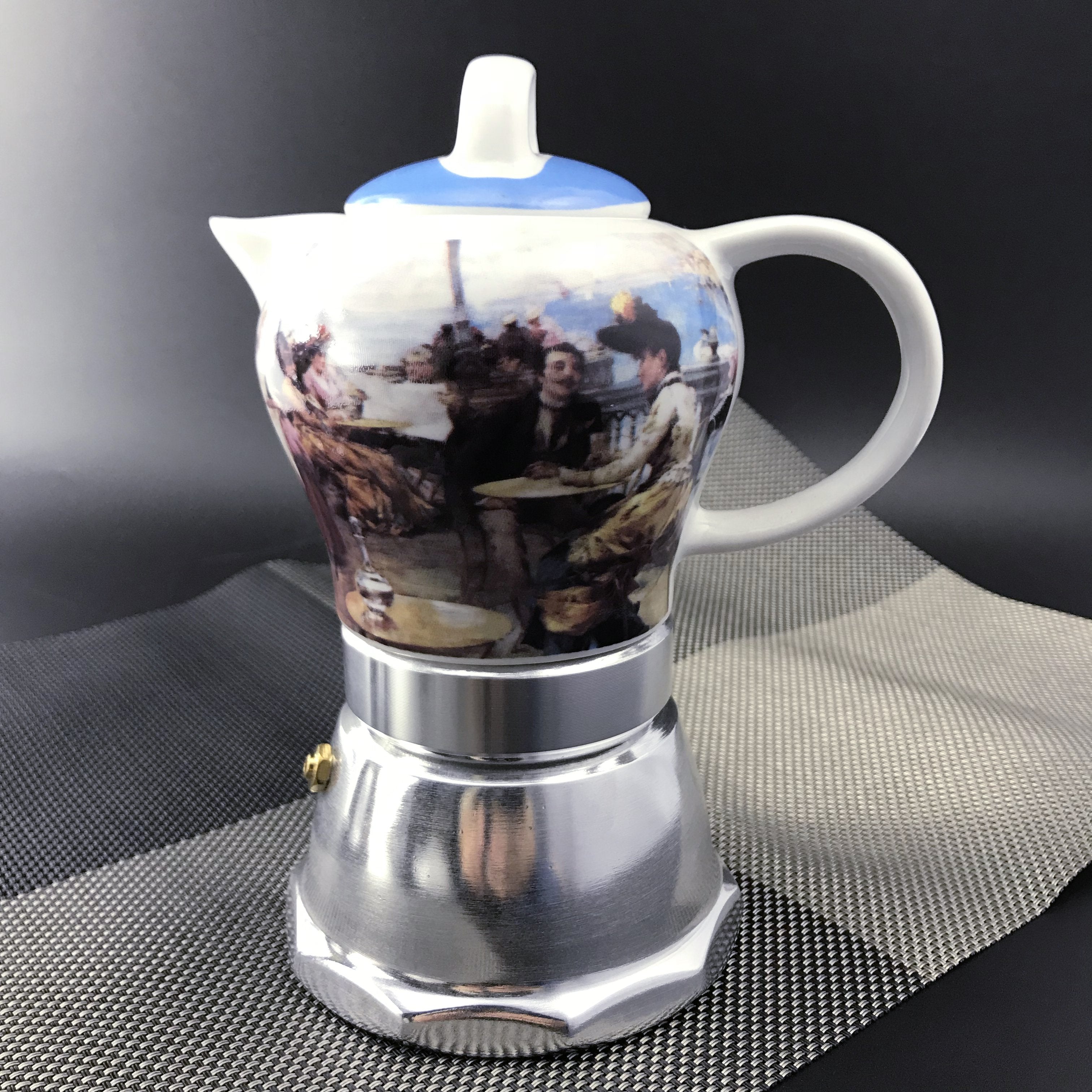 Afternoon Tea Vintage Porcelain Ceramic Italian Stove Top Espresso Coffee Maker 3-4Cups 200ml V891-HW-CCMS-X1