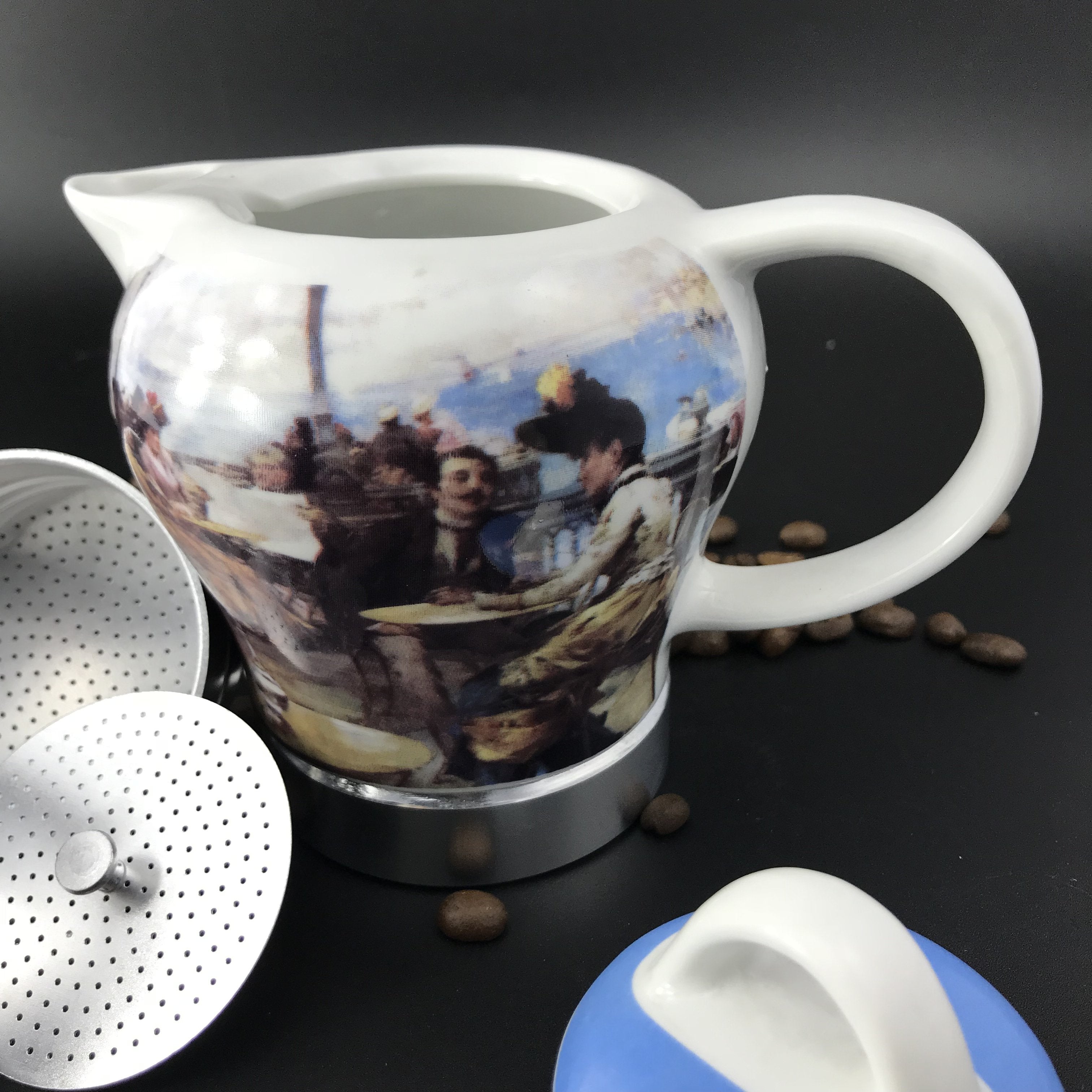 Afternoon Tea Vintage Porcelain Ceramic Italian Stove Top Espresso Coffee Maker 3-4Cups 200ml V891-HW-CCMS-X1