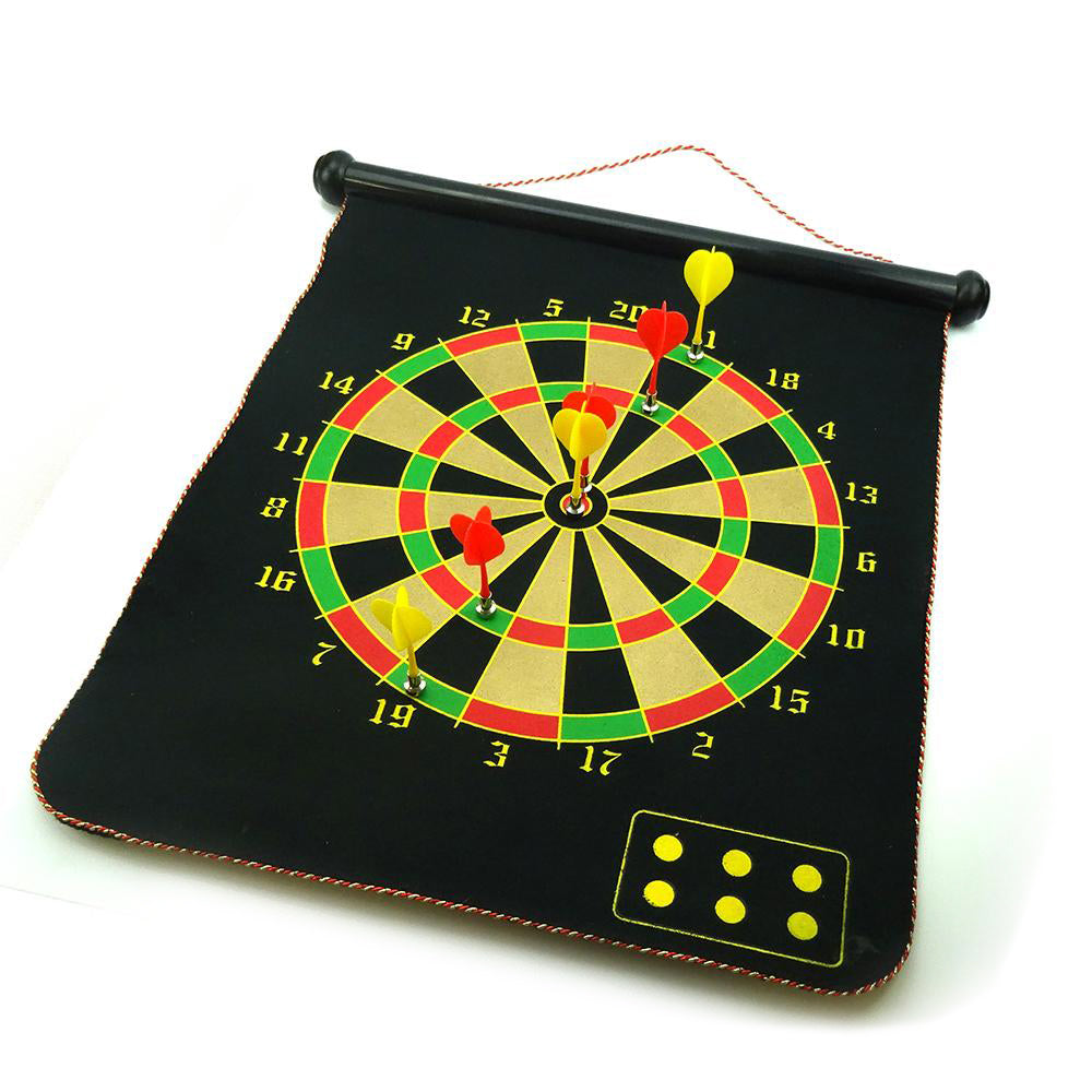 17" Magnetic Rollup Dart Board 6 Darts Large Double Side Dartboard Game V891-HW-MDB-X1