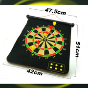 17" Magnetic Rollup Dart Board 6 Darts Large Double Side Dartboard Game V891-HW-MDB-X1