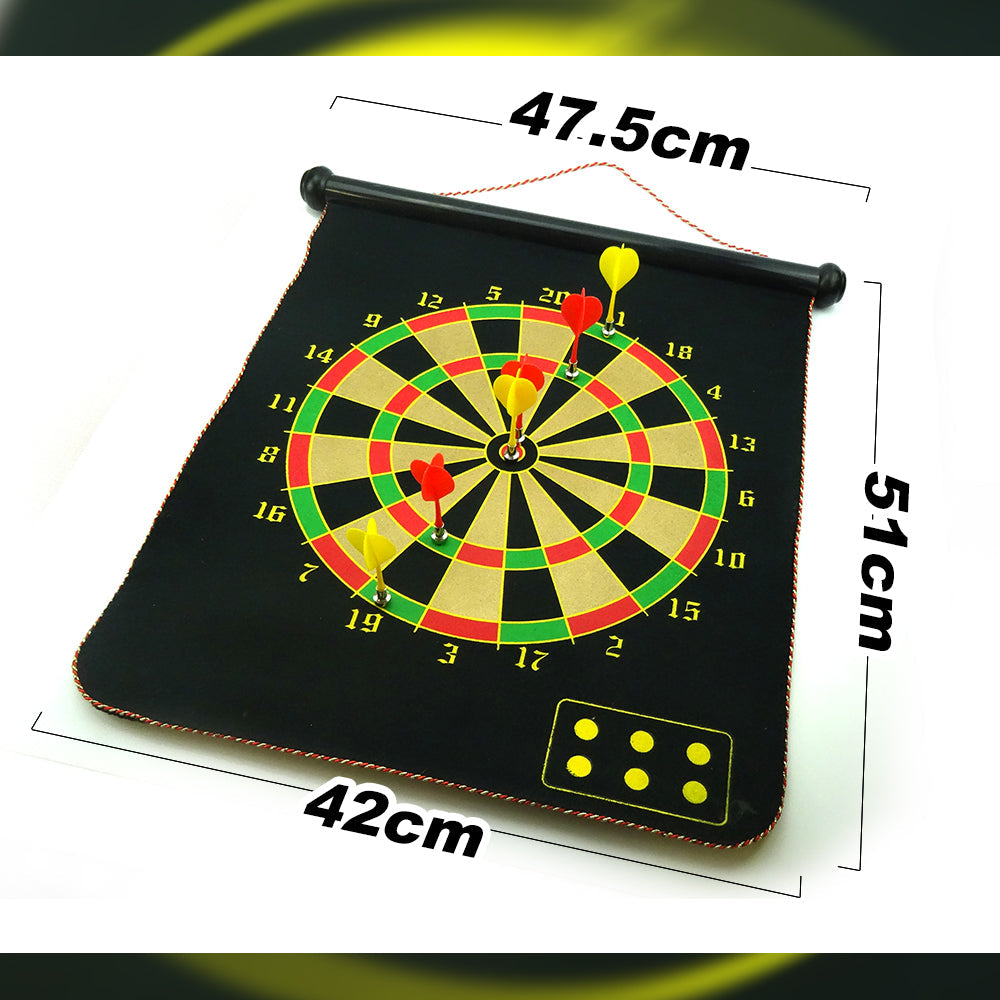 17" Magnetic Rollup Dart Board 6 Darts Large Double Side Dartboard Game V891-HW-MDB-X1