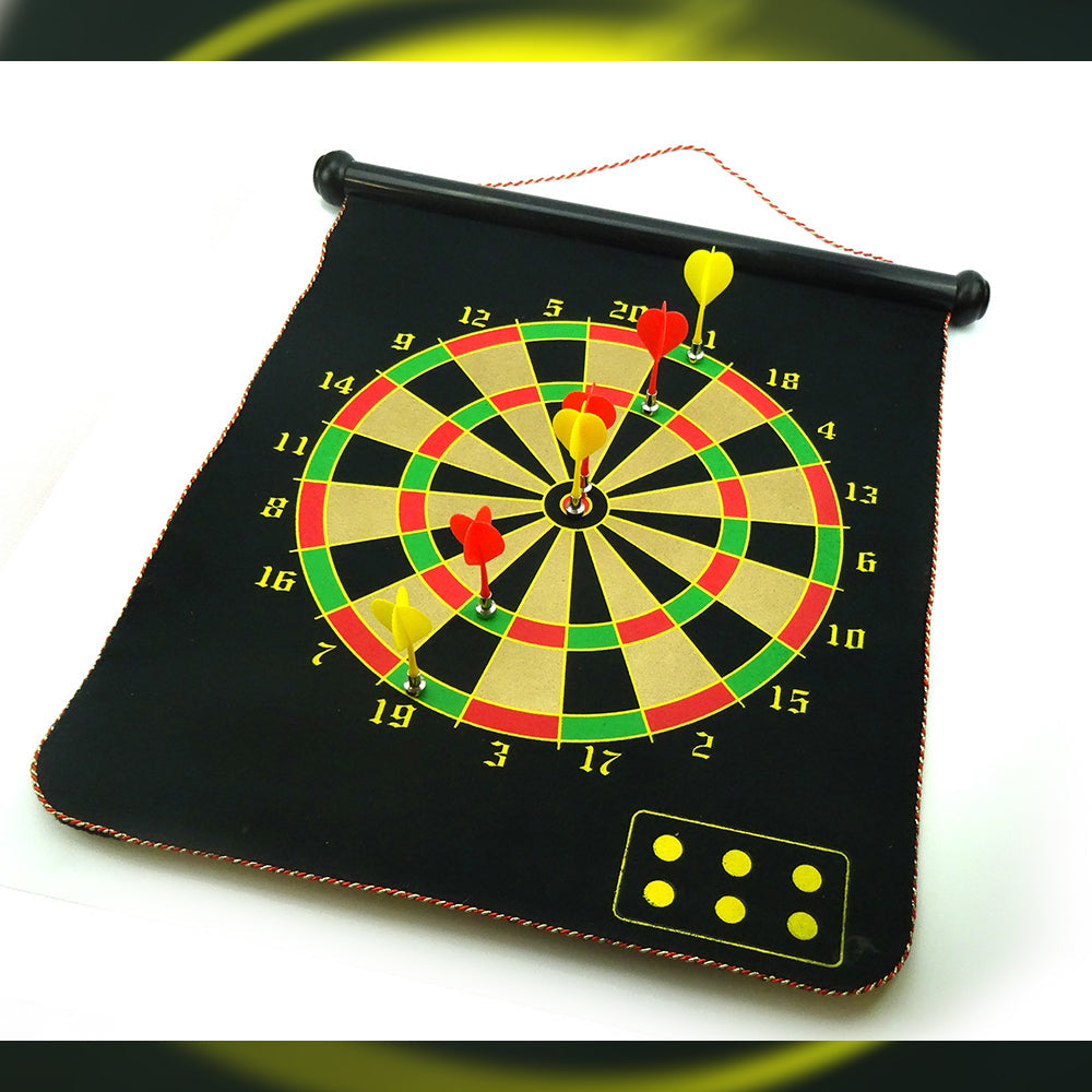 17" Magnetic Rollup Dart Board 6 Darts Large Double Side Dartboard Game V891-HW-MDB-X1