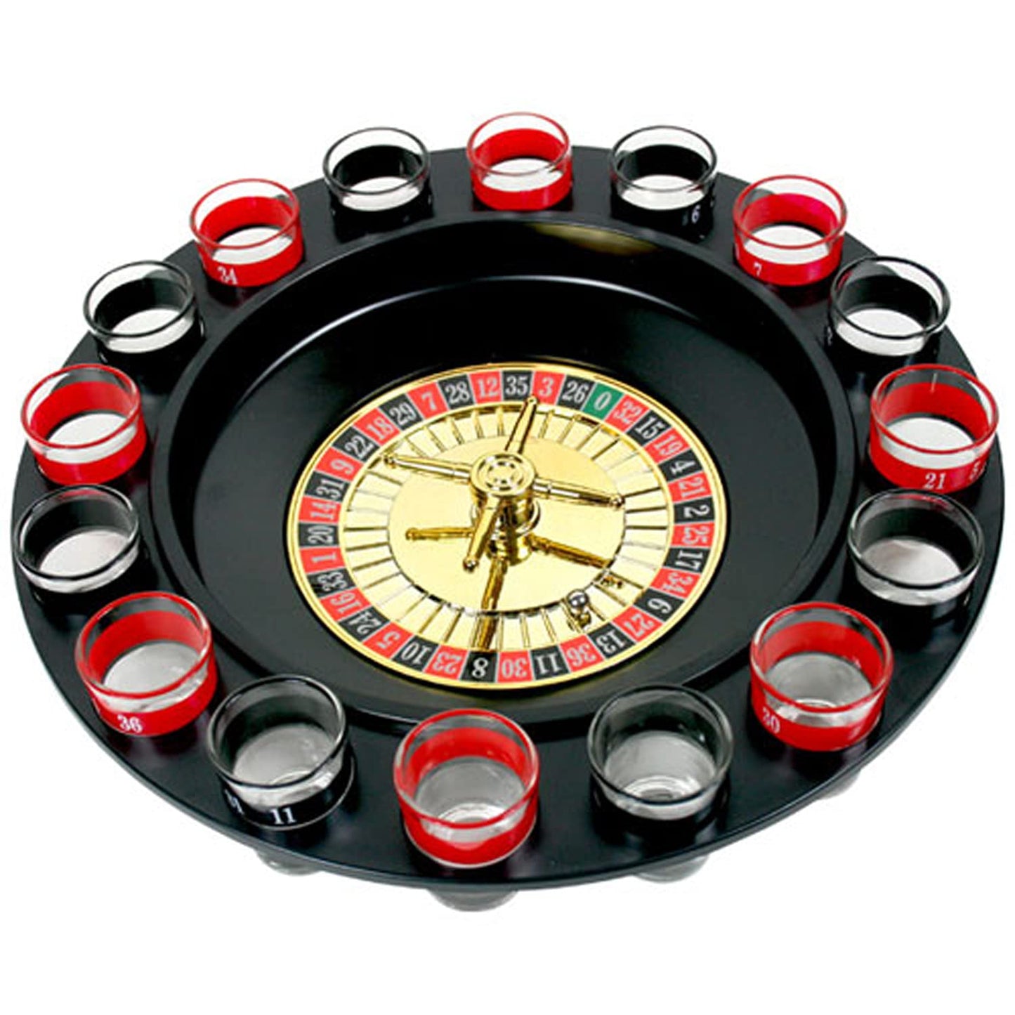 Wine Game Shot Drinking Roulette Set with Casino Spin Glass Shot Party Bar Game V891-HW-SDRS-X1
