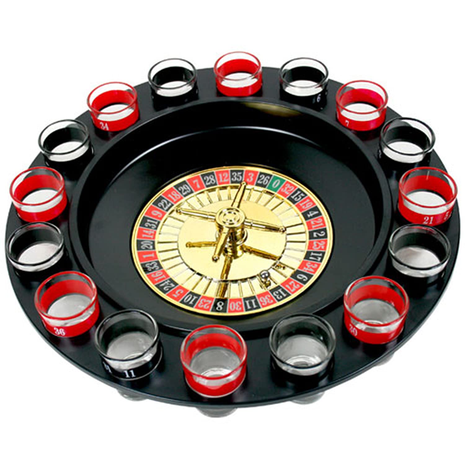 Wine Game Shot Drinking Roulette Set with Casino Spin Glass Shot Party Bar Game V891-HW-SDRS-X1