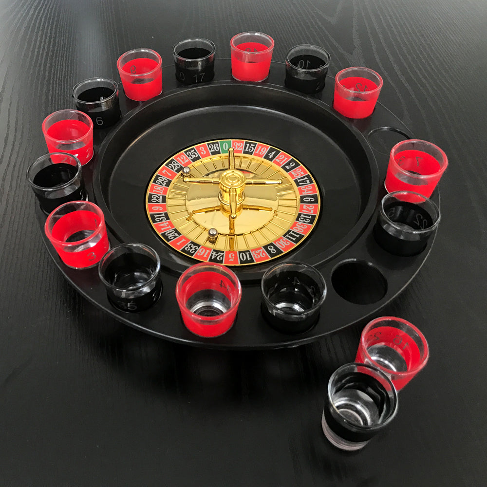 Wine Game Shot Drinking Roulette Set with Casino Spin Glass Shot Party Bar Game V891-HW-SDRS-X1