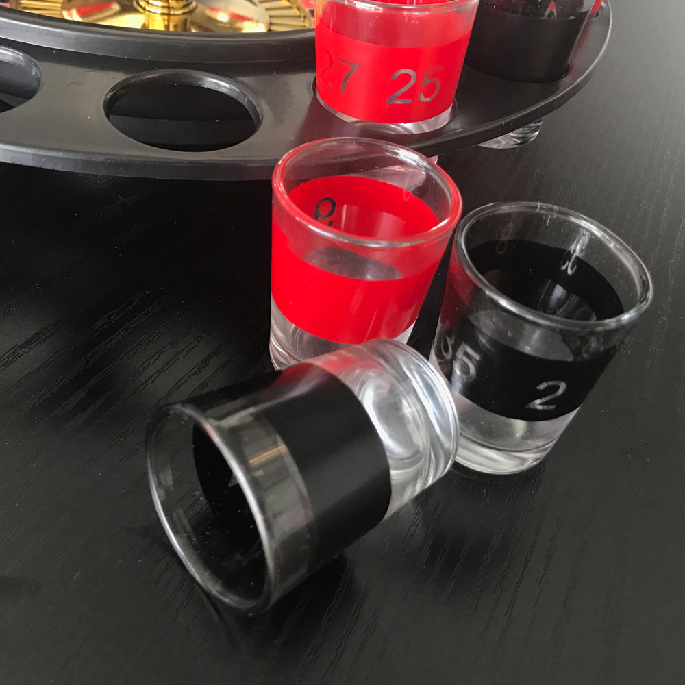 Wine Game Shot Drinking Roulette Set with Casino Spin Glass Shot Party Bar Game V891-HW-SDRS-X1