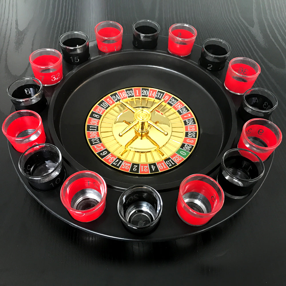 Wine Game Shot Drinking Roulette Set with Casino Spin Glass Shot Party Bar Game V891-HW-SDRS-X1