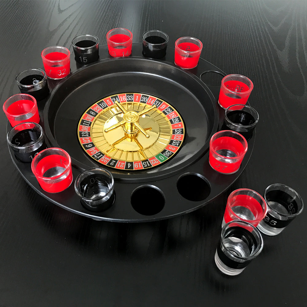 Wine Game Shot Drinking Roulette Set with Casino Spin Glass Shot Party Bar Game V891-HW-SDRS-X1