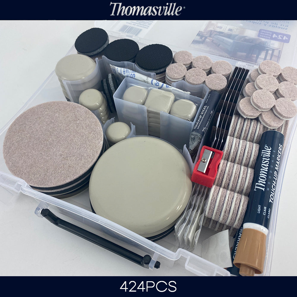 Thomasville Floor Surface Protection Kit 424 Pieces Felts Bumpers Sliders Grips V891-HW-TH424PCS-X1