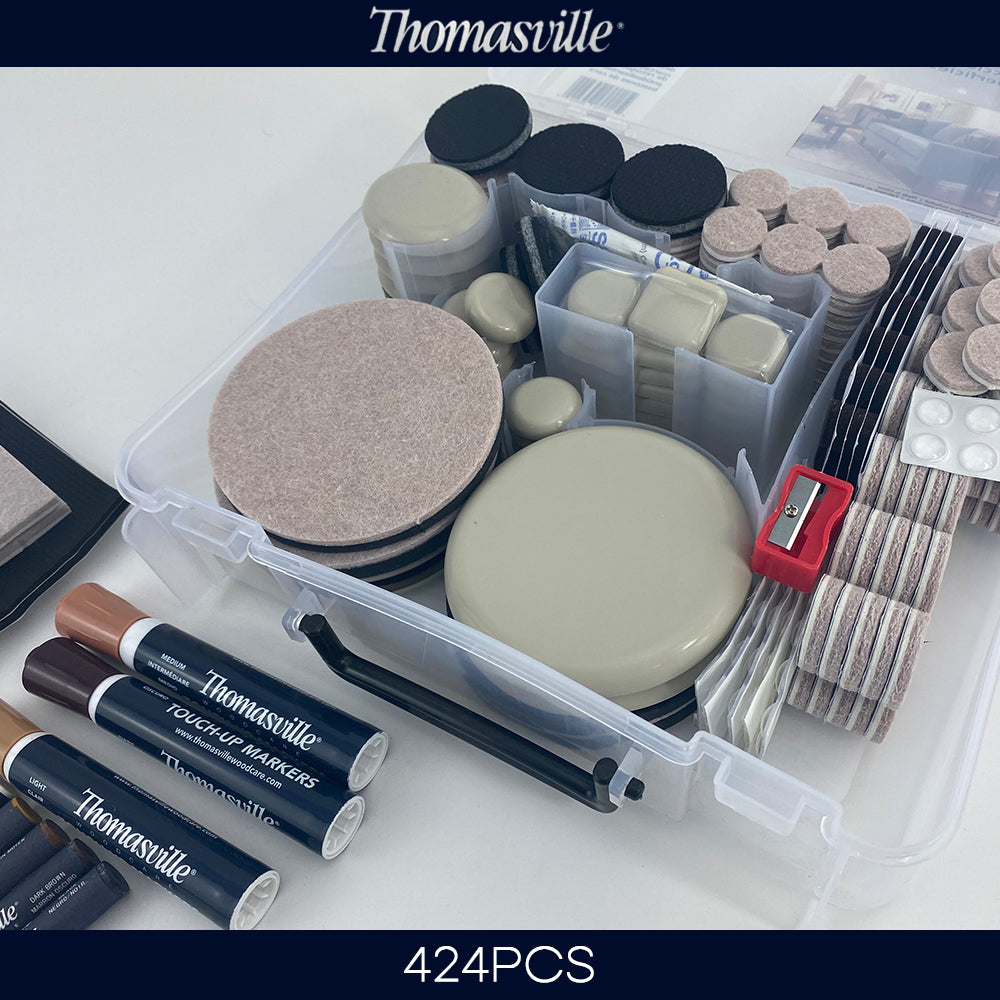 Thomasville Floor Surface Protection Kit 424 Pieces Felts Bumpers Sliders Grips V891-HW-TH424PCS-X1