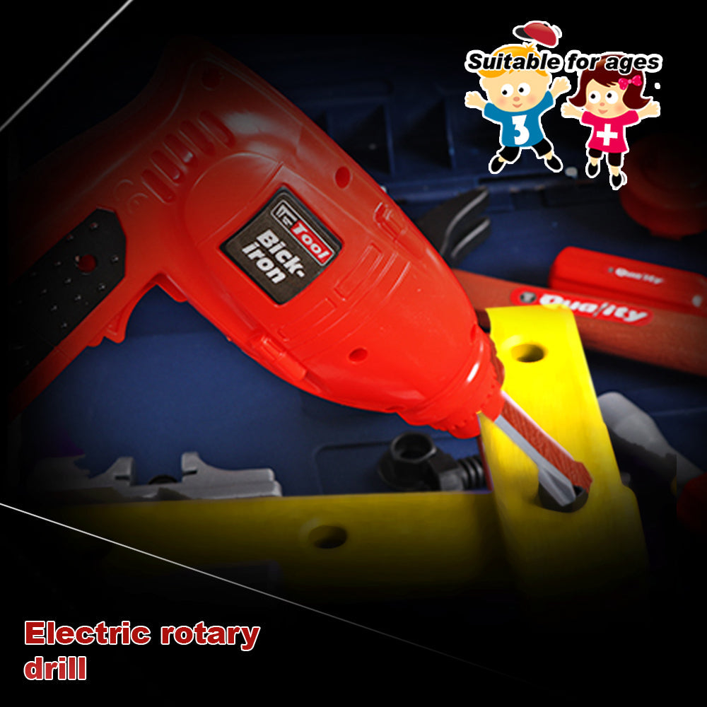 Tool Box Work Bench With Battery Operated Drill Set kids Pretend Play Toy 55pcs V891-TOY-TOOL-X1