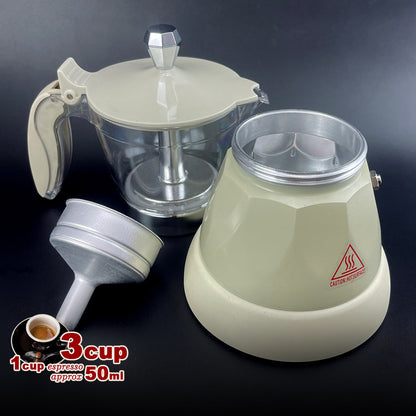 Latest Styles Electric Aluminum Espresso Moka Coffee Maker 3cups Italian Classic - Cream V891-ZY-COF-EM3CREAM-X1