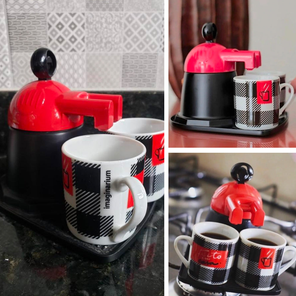 Red Mini Expresso 2Cups Ceramics Coffee Maker Moka Coffee Maker Italian Classic V891-ZY-COF-NE2CUPC-X1