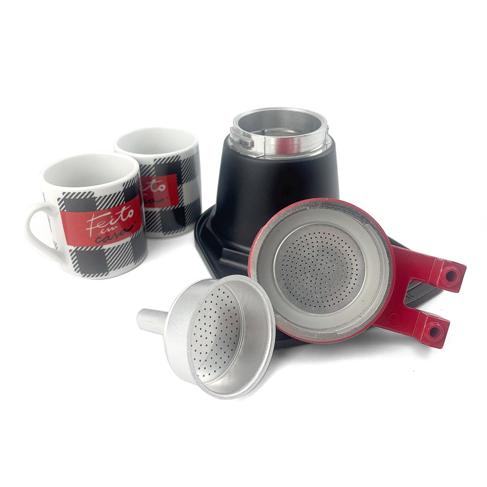 Red Mini Expresso 2Cups Ceramics Coffee Maker Moka Coffee Maker Italian Classic V891-ZY-COF-NE2CUPC-X1