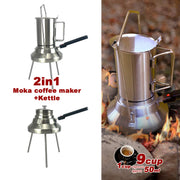 2 In 1 Camping Stainless Steel 9Cup Pot Moka Coffee Maker Italian Espresso Kettle 2024 NEW MODLE V891-ZY-COF-NOE-CAMPING9CUP-X1