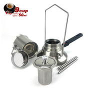 2 In 1 Camping Stainless Steel 9Cup Pot Moka Coffee Maker Italian Espresso Kettle 2024 NEW MODLE V891-ZY-COF-NOE-CAMPING9CUP-X1