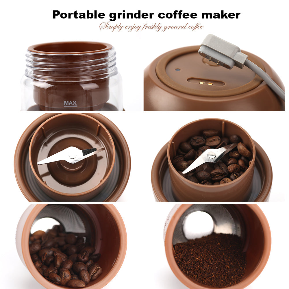 Brown All in1 Anywhere Portable Drip Pour Over Coffee Maker + Electric Grinder + Juice Blender Anywhere V891-ZY-EVEDRB-X1