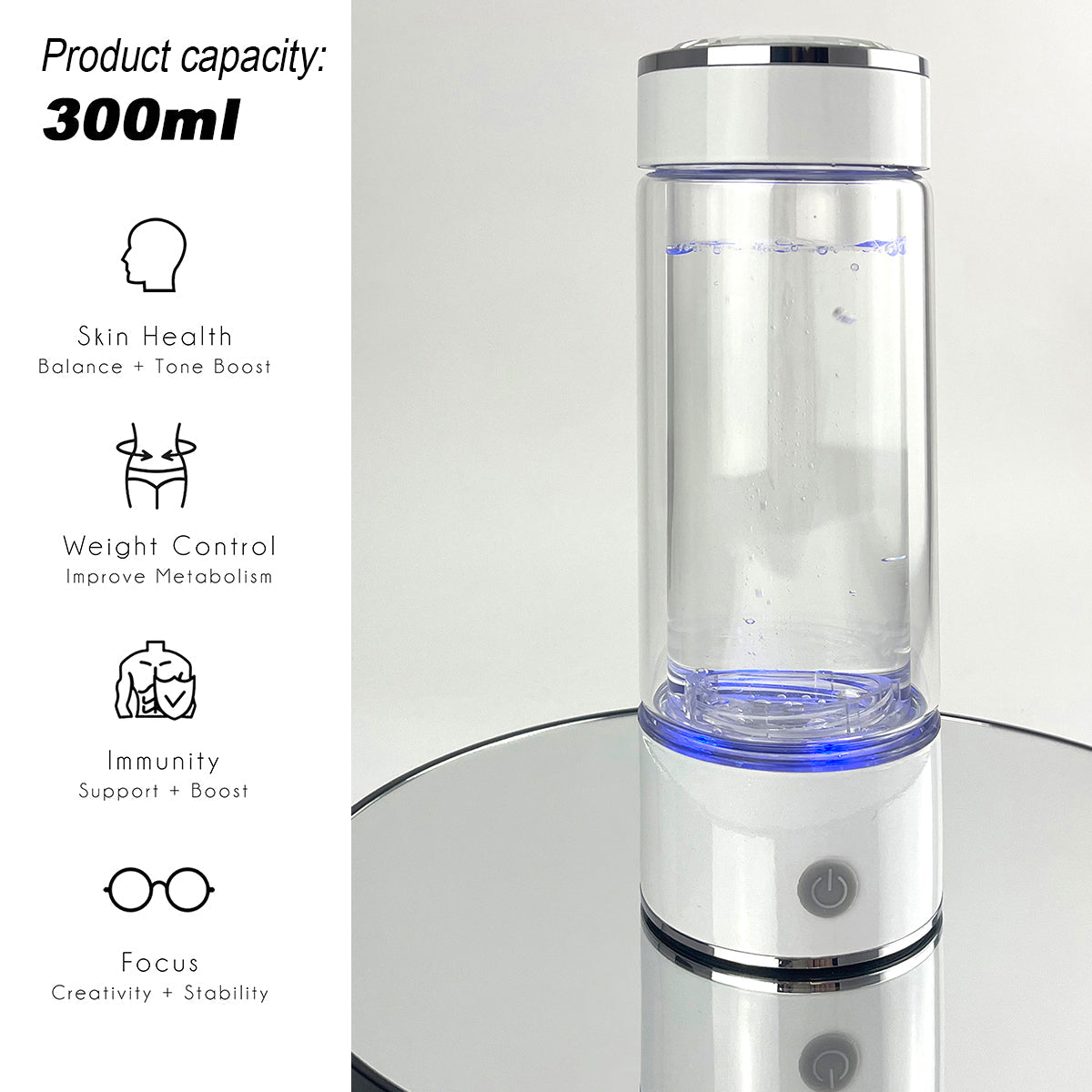 300ml H2 Hydrogen Water Bottle Alkaline Ionizer High compatibility AU V891-ZY-H2BOTTLE-X1