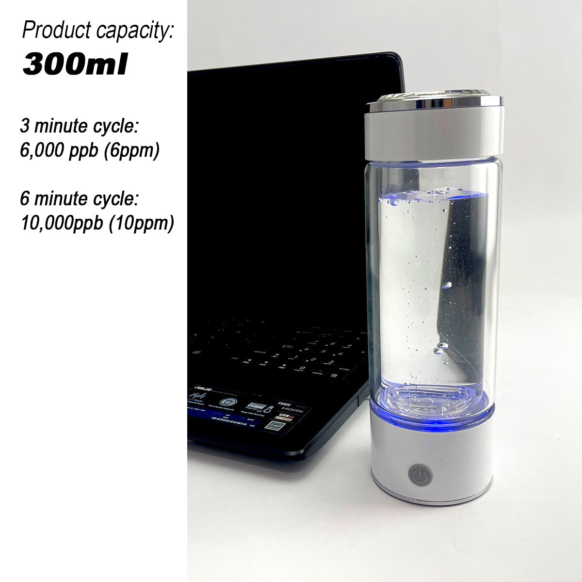 300ml H2 Hydrogen Water Bottle Alkaline Ionizer High compatibility AU V891-ZY-H2BOTTLE-X1