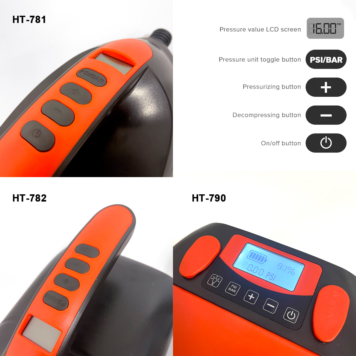 Electric 16PSI HT-781 High Pressure SUP Electric Air Pump 12V DC Paddle Board 16/20PSI Auto-Off V891-ZY-PUMPHT781-X1