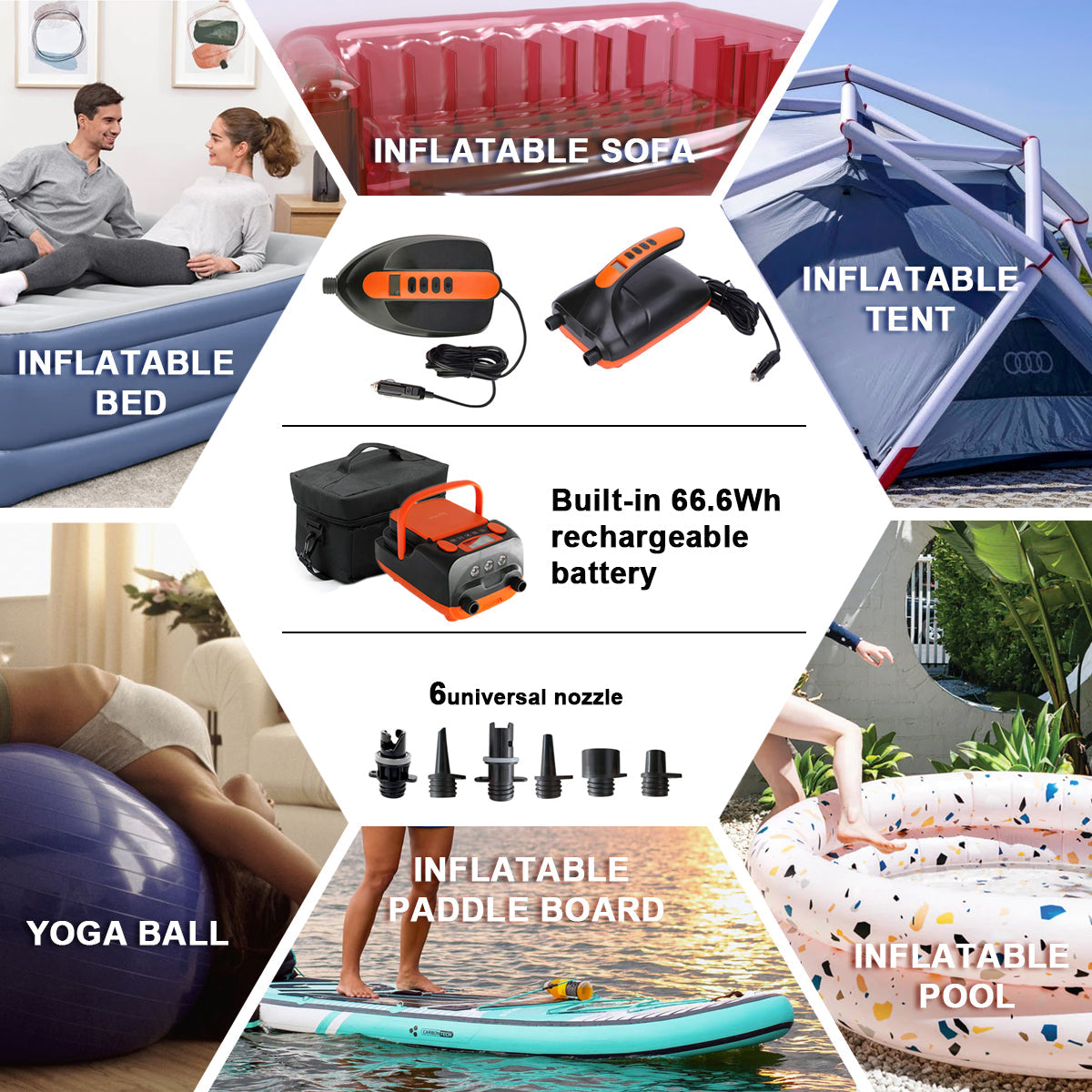 Electric 20PSI HT-782 High Pressure SUP Electric Air Pump 12V DC Paddle Board V891-ZY-PUMPHT782-X1