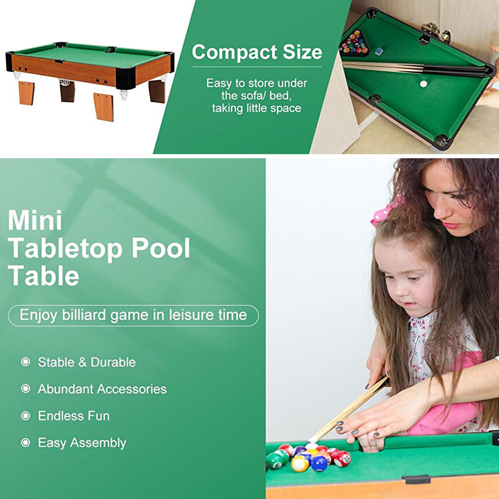 Wooden Mini Snooker Tables Billiards Game Pool Table Set Toy Extra Size For Kids V891-ZY-TABLEBNEW-X1