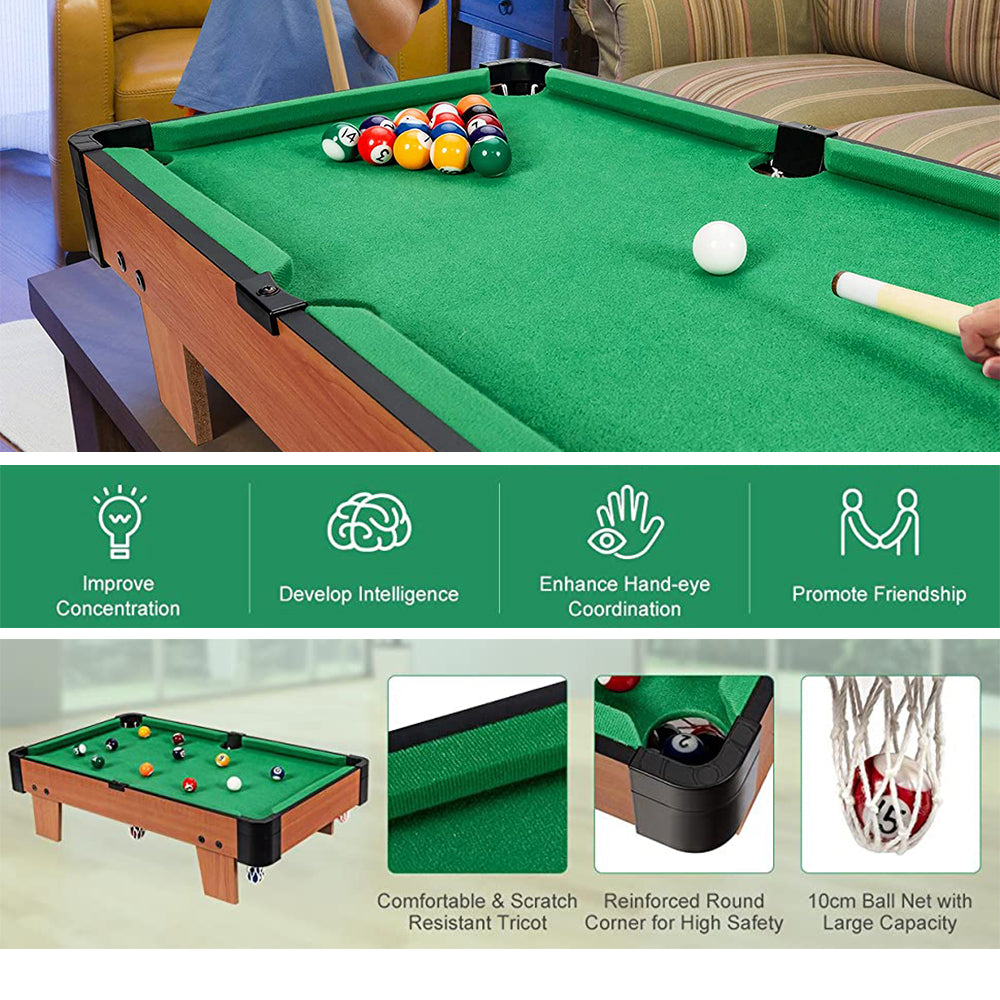 Wooden Mini Snooker Tables Billiards Game Pool Table Set Toy Extra Size For Kids V891-ZY-TABLEBNEW-X1
