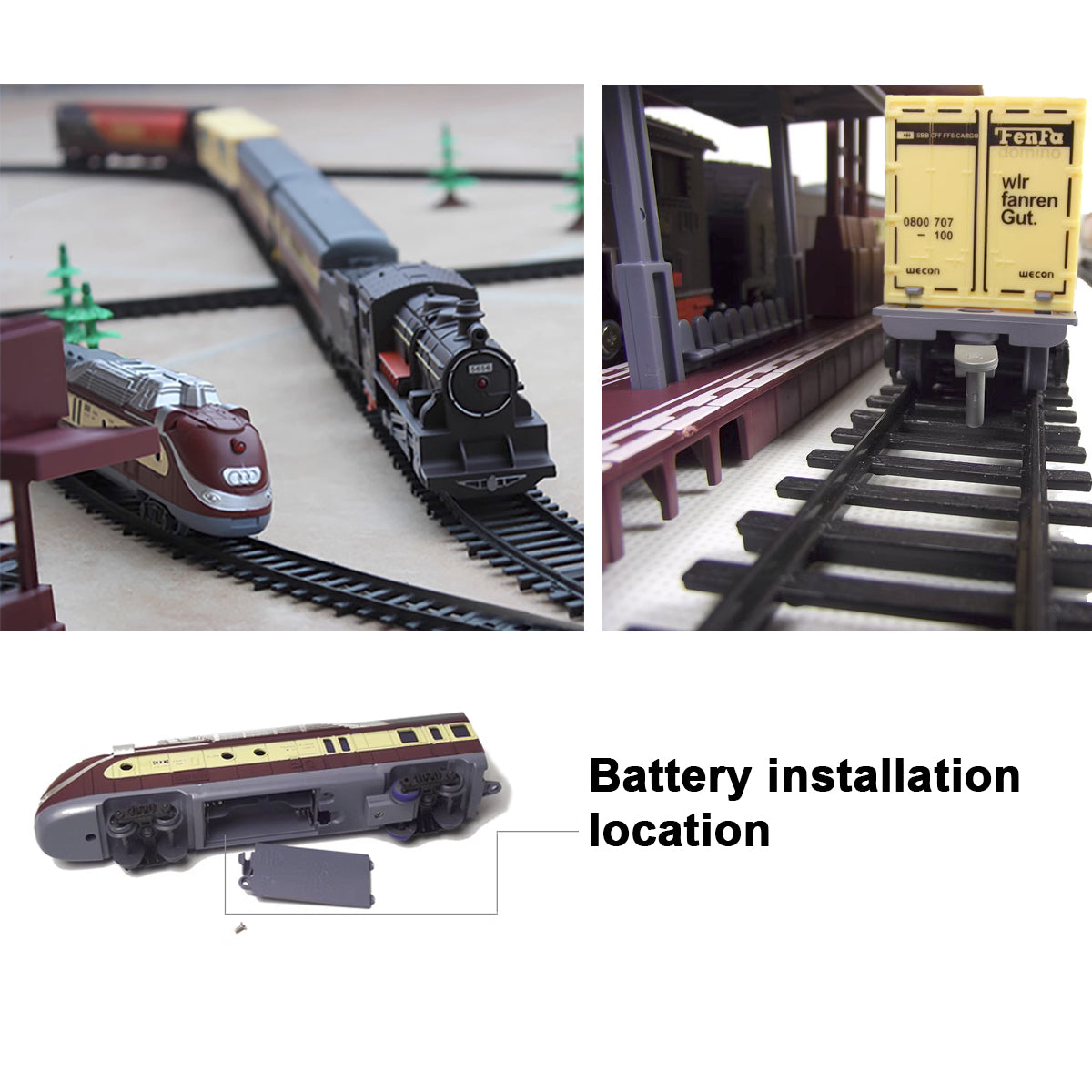Electric Modern Toy Train Set Vehicle Rail Track Carriages With sound and lighting Kids V891-ZY-TRAINTONAM-X1