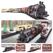 Electric Classic Toy Train Set Vehicle Rail Track Carriages Kids V891-ZY-TRAINTONBC-X1