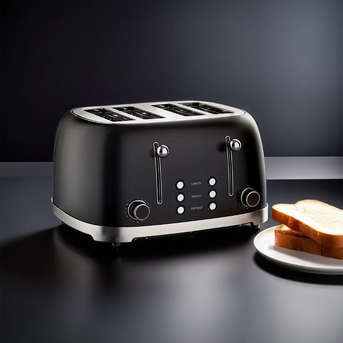 Bonzachef Multitoast Plus 4-Slice Popup Toaster With Ceramic Heating Element V893-BONZACHEF-MULTI-TOAST-PLUS-TOASTER