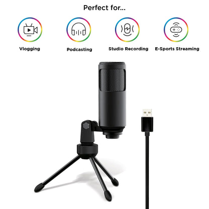 Sonictrek Studio Streaming Podcaster USB Microphone With Desk Tripod V893-SONITREK-PODCASTER-MICROPHONE