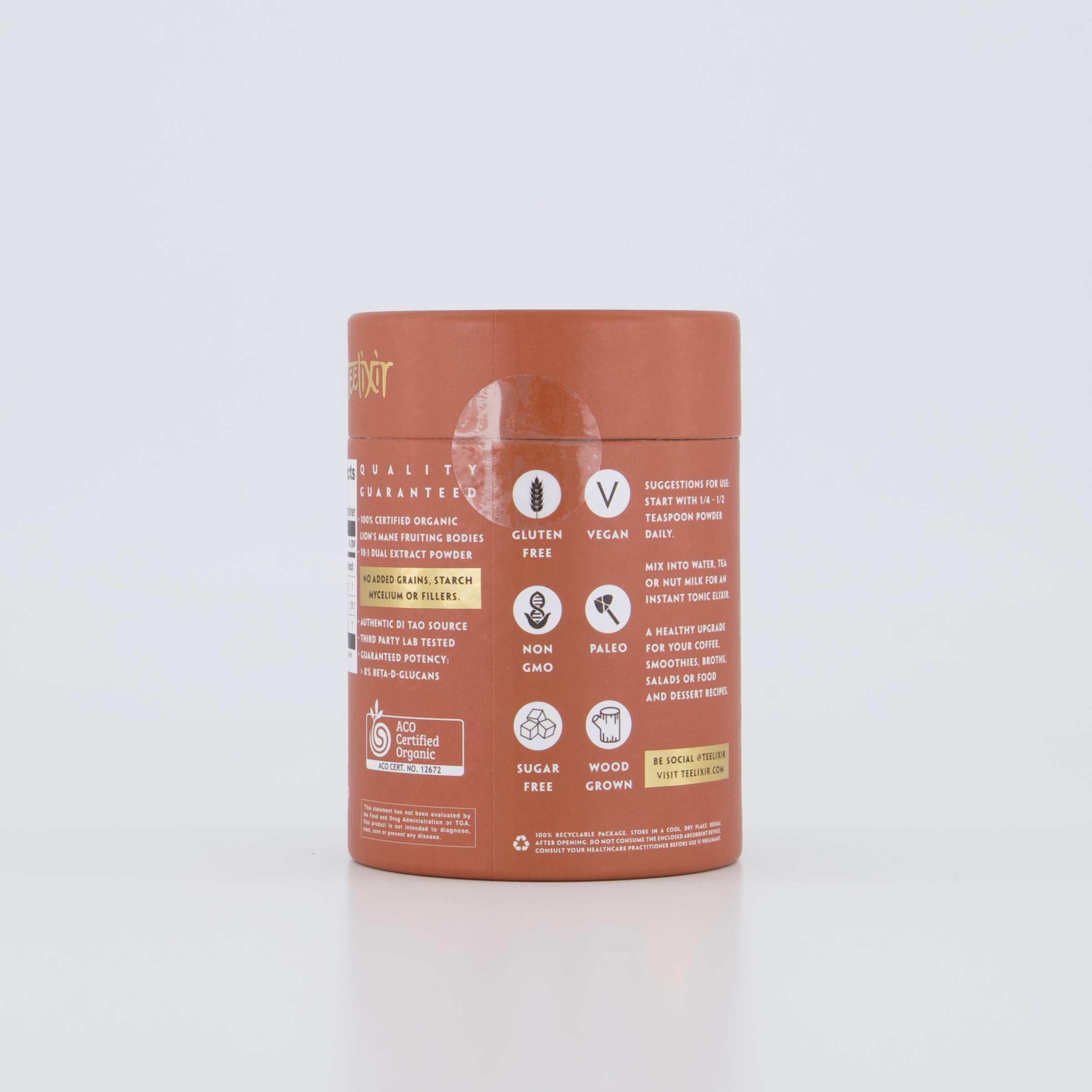 Teelixir Organic Lion's Mane Mushroom 50g V903-LIO-50