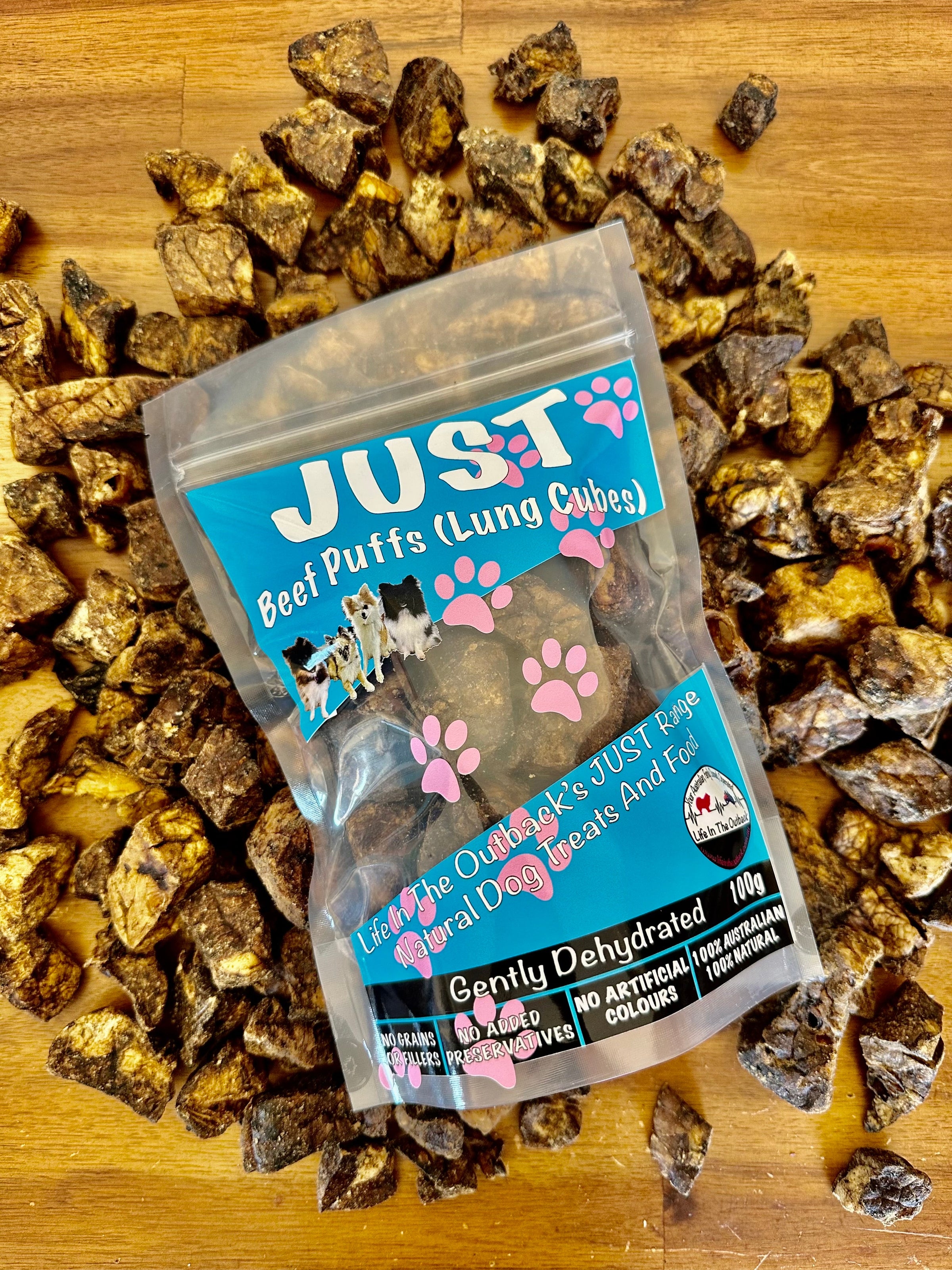 1x Just Beef Puffs (lung cubes) V908-271729171115