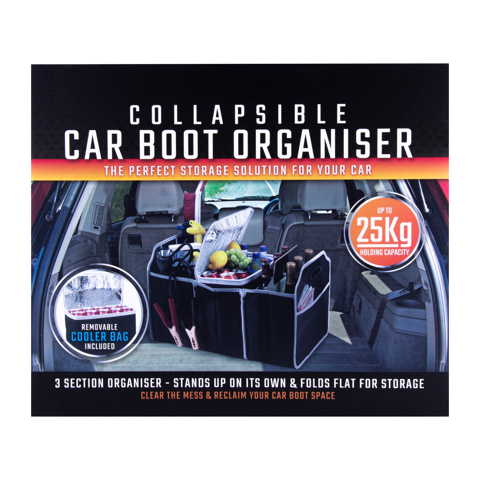 Collapsible Car Trunk Organiser with Cooler Bag V915-AU0004