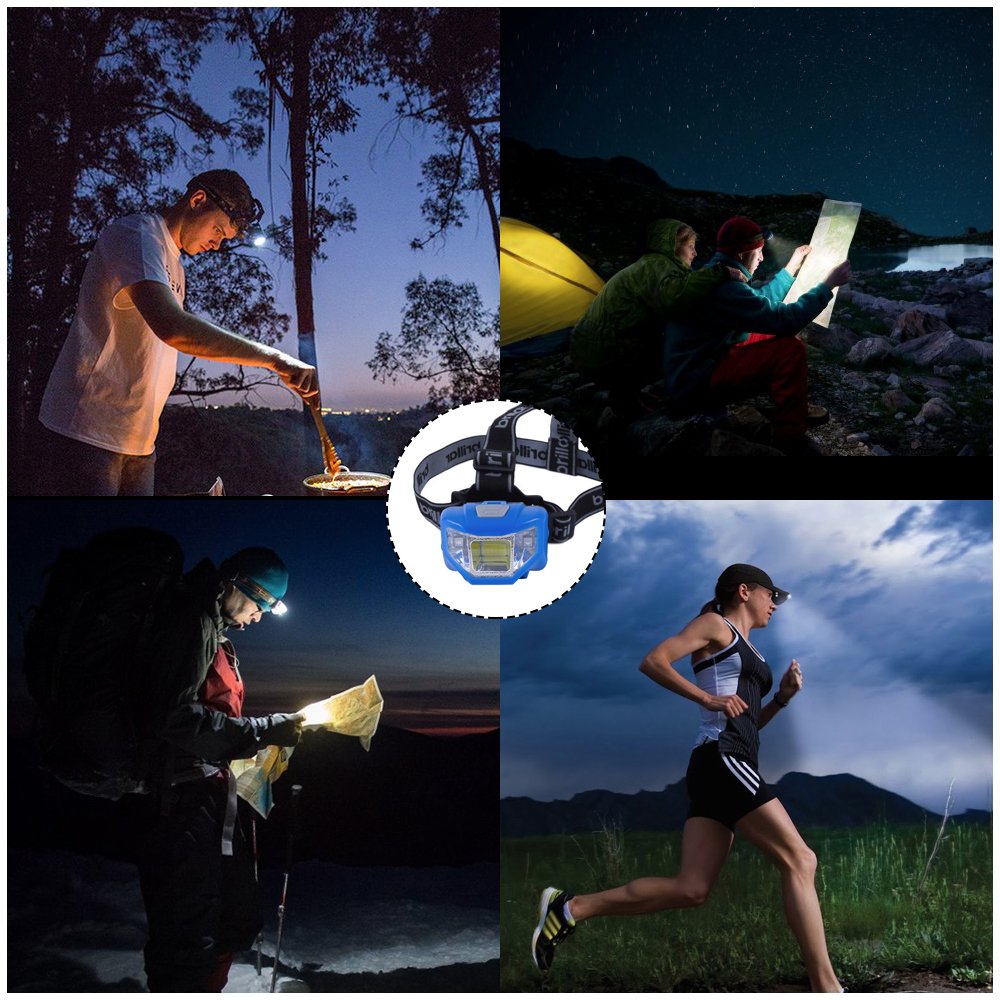 5 Mode Headlamp with COB LED Technology-Blue/Black - Blue V915-BR0030-BL