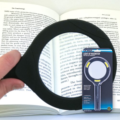 Brillar Light Up Magnifying Glass with COB LED Technology-Black/Navy V915-BR0044-BK