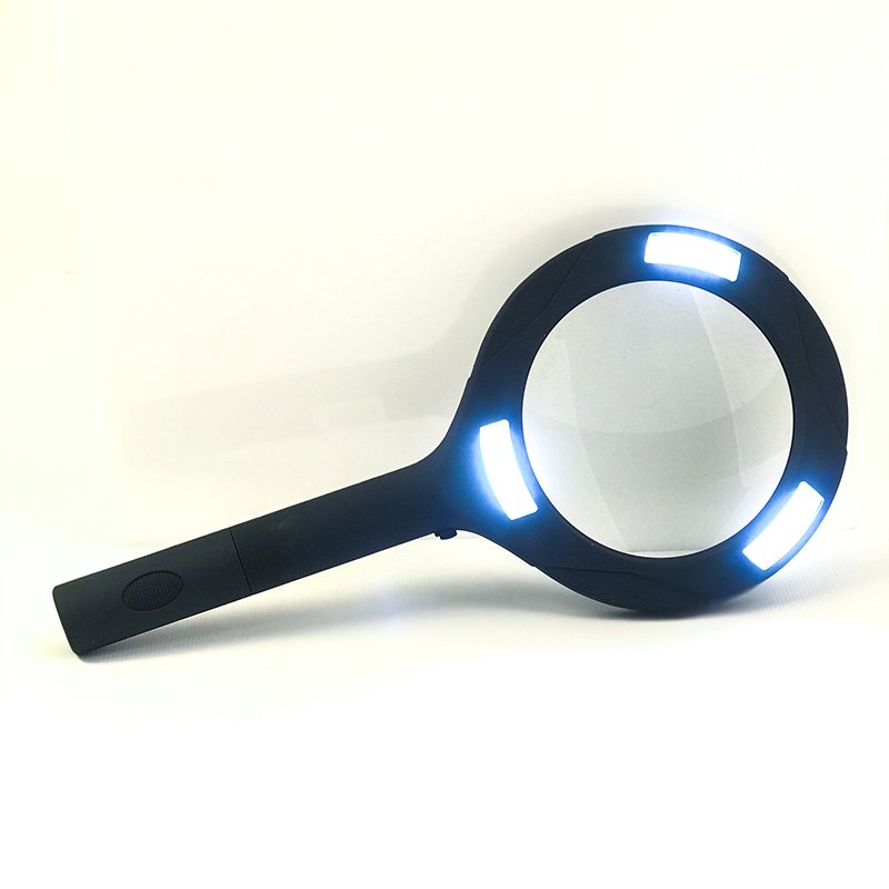 Brillar Light Up Magnifying Glass with COB LED Technology-Black/Navy V915-BR0044-BK