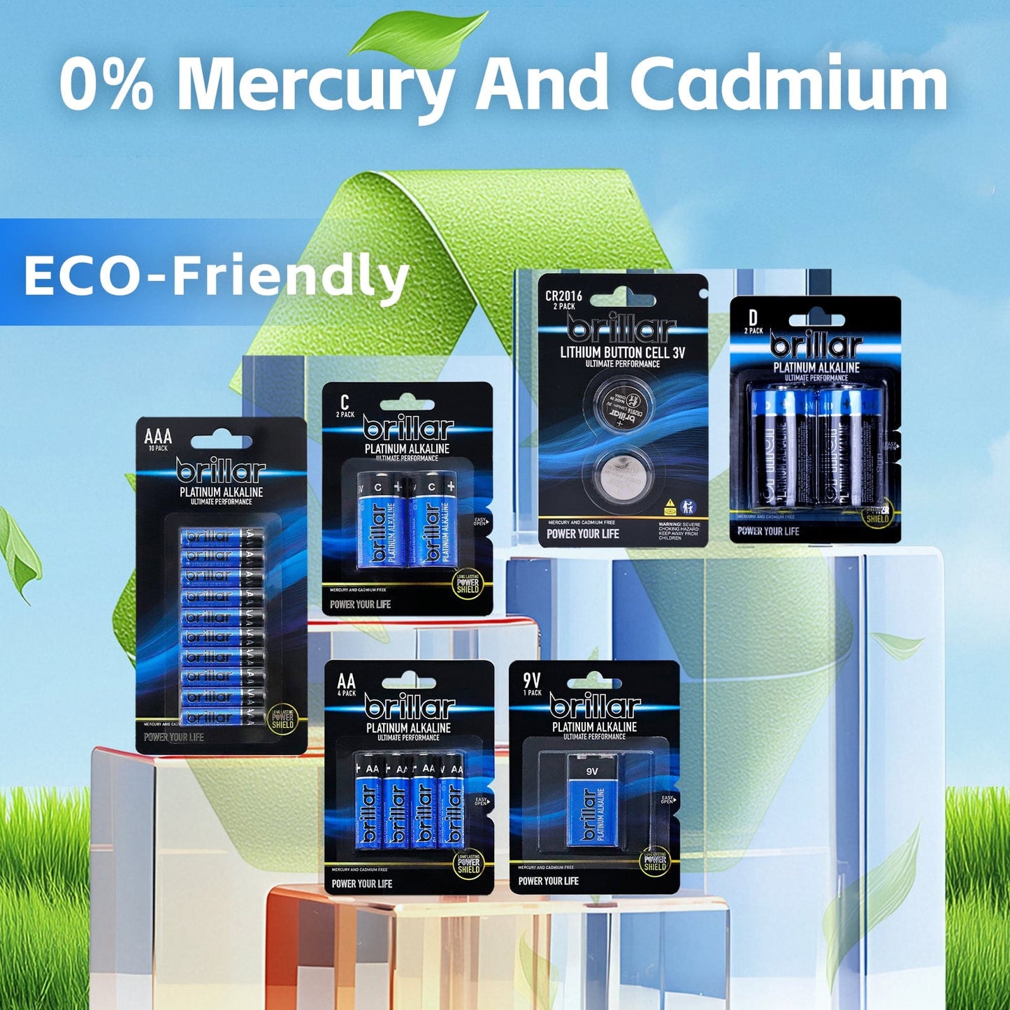 48 Pcs Brillar AA Platinum Alkaline Batteries V915-BR0063X2