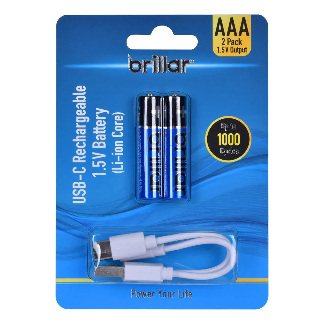 2 PCS AAA USB Rechargeable LI-ION Battery V915-BR0073