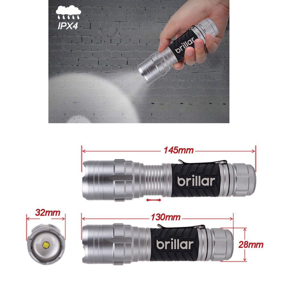 Brillar Mighty Mate Flashlight - 300 Lumen Battery Torch V915-BR0077