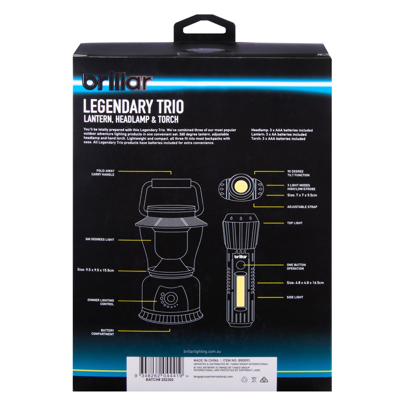 Brillar Legendary Trio Touch, Headlamp & Lantern V915-BR0093